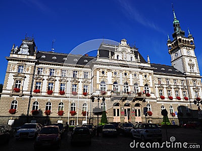 Famous historical town hall building in european city center of BIELSKO-BIALA in Poland Editorial Stock Photo