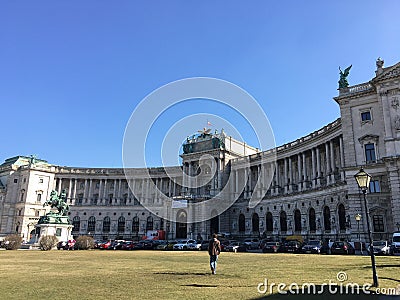 Famous Hofburg Palace with Heldenplatz in Vienna, Austria Editorial Stock Photo