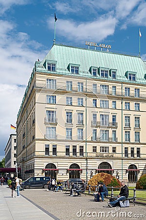 The famous Hotel Adlon at Pariser Platz in Berlin Editorial Stock Photo