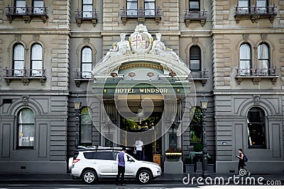 Famous Hotel Windsor at the Spring Street in Melbourne, Australia Editorial Stock Photo