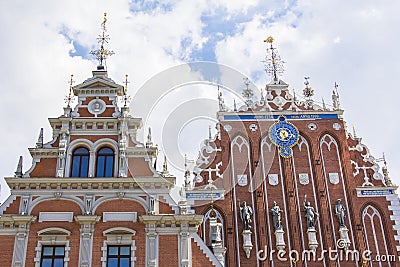 Famous House of Blackheads in the Old Town of Riga, Latvia Stock Photo