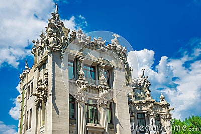 Famous House with Chimaeras in Kiev, Ukraine Stock Photo