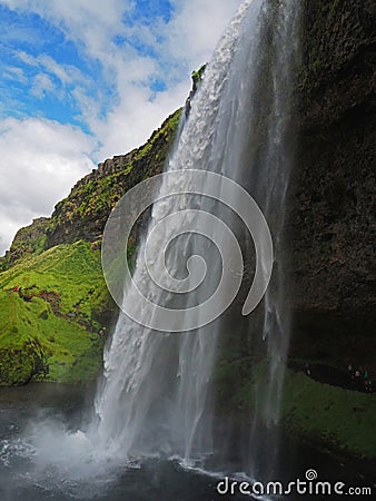 Famous icelandic waterfall Seljalandsfoss Stock Photo