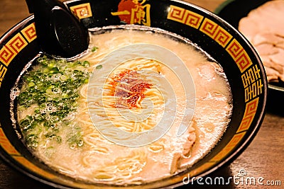 Famous Ichiran Ramen noodle restaurant in Osaka, Japan Editorial Stock Photo