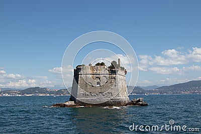 The famous island of Tinetto in Portovenere Stock Photo