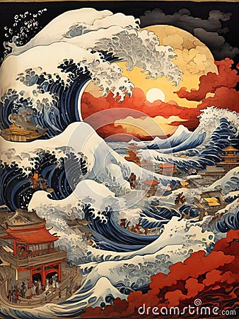 The Great Wave off Kanagawa Stock Photo