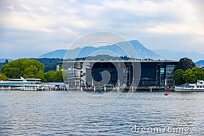 Famous Lake Lucerne called Vierwaldstatter See - LUCERNE, SWITZERLAND - JULY 14, 2022 Editorial Stock Photo