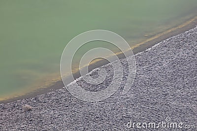 Famous landmark of Lanzarote, green lake Charco de los Clicos Stock Photo