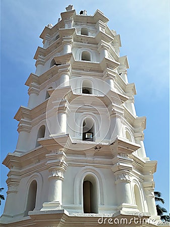 Shri Shantadurga, famous hindu Temple in Ponda, Goa. Stock Photo