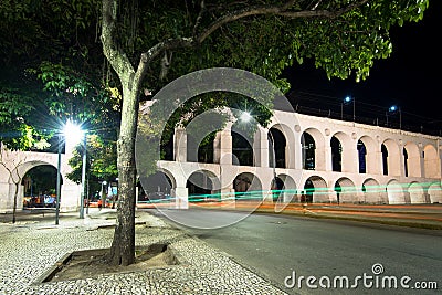 Lapa Arches Illuminated at Night Stock Photo