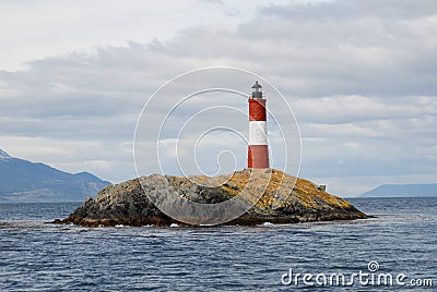 Famous lighthouse on the Beagle Channel Stock Photo