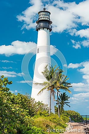 Famous lighthouse at Key Biscayne, Miami Stock Photo