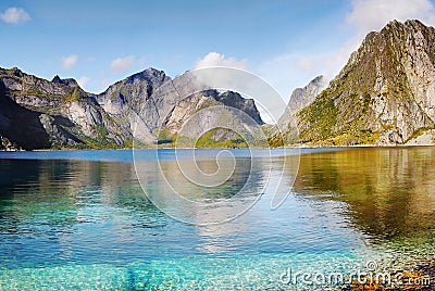 Famous Lofoten, Norway Landscape, Nordland Stock Photo