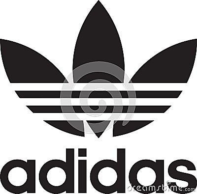 Famous logo of international clothing brand adidas Vector Illustration