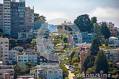 Famous Lombard Street, San Francisco, California, USA Stock Photo