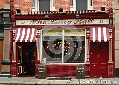The famous Long Hall Bar, Dublin, Ireland Editorial Stock Photo