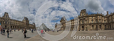 Famous Louvre Pyramid at the Louve at Paris Editorial Stock Photo