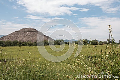 Famous and majestuous Mexican archaeological site; sun pyramid Stock Photo