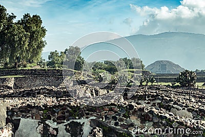 Famous and majestuous Mexican archaeological site Stock Photo
