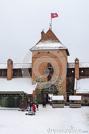 Famous medieval castle in Trakai Editorial Stock Photo