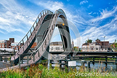 The famous Melkwegbrug bridge, Purmerend Stock Photo
