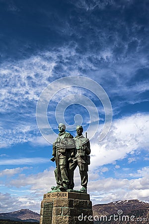The Commando Memorial at Spean Bridge in the Highlands of Scotland Editorial Stock Photo