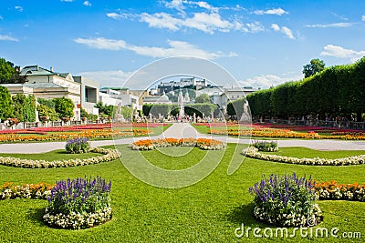 Famous Mirabell Gardens in Salzburg, Austria Stock Photo