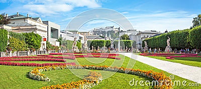 Famous Mirabell Gardens in Salzburg, Austria Stock Photo