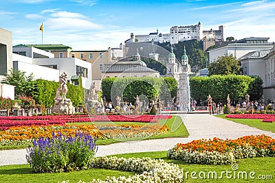 Famous Mirabell Gardens in Salzburg, Austria Stock Photo