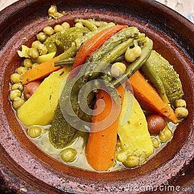 Famous Moroccan traditional dish is vegetable tajine Stock Photo