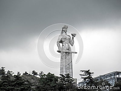 Famous Mother of Georgia Kartlis Deda Monument on the top of Sololaki hill Stock Photo