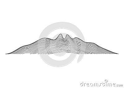Famous mountain called Cerro de la Silla in the city of Monterrey Mexico Vector Illustration