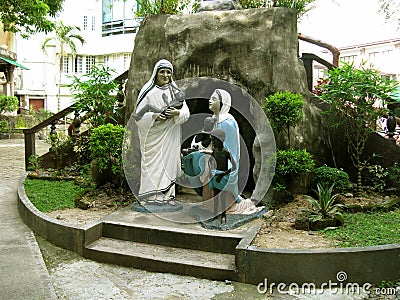 Famous Nun Statues, National Shrine of Divine Mercy in Marilao, Bulacan Editorial Stock Photo