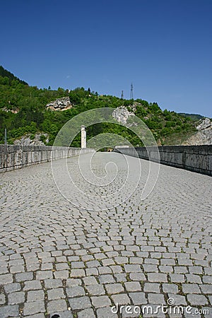 Famous old bridge on drina river Stock Photo