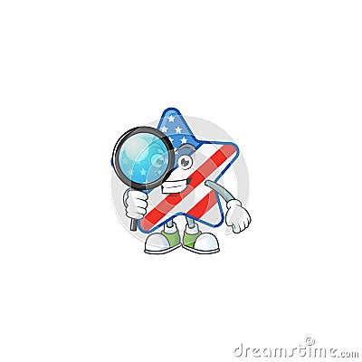 A famous of one eye USA star Detective cartoon character design Vector Illustration
