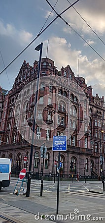 On the famous Oxford Street of Manchester. Look both ways before you dare to cross. Editorial Stock Photo