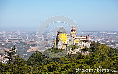 Famous palace of Pena in Sintra, Portugal Stock Photo