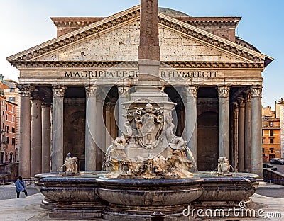 Famous Pantheon building in Rome, Italy Editorial Stock Photo