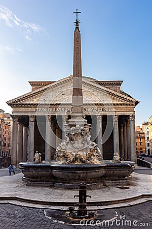 Famous Pantheon building in Rome, Italy Editorial Stock Photo