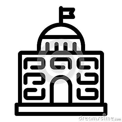 Famous parliament icon, outline style Vector Illustration