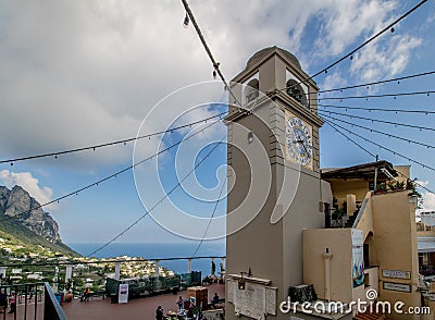 The famous Piazzeta in the center of Capri, Italy Editorial Stock Photo