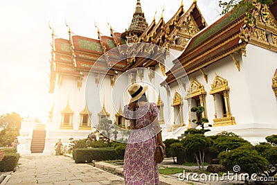 Thai temple historial inside Ancient city in Thailand. Editorial Stock Photo