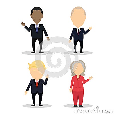 Famous politician set. Vector Illustration