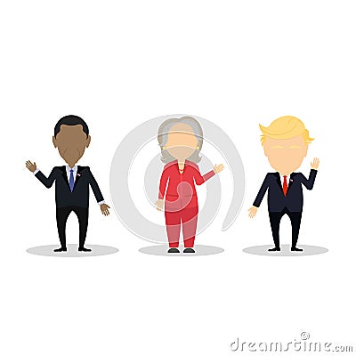 Famous politician set. Vector Illustration