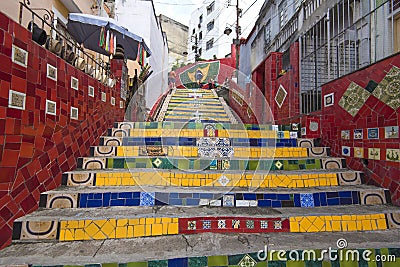 The famous and popular Seleron Steps in Rio. Stock Photo