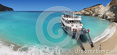 Cruise Ship Hidden Bay Greek Islands Editorial Stock Photo