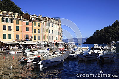 The famous Portofino village, Genova, Liguria, Italy Editorial Stock Photo