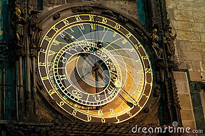 Prague Astronomical Clock, Orloj, in the Old Town of Prague Stock Photo