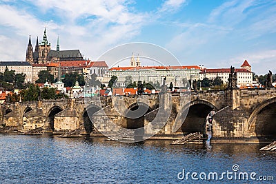 The Famous Prague Castle in a sunny day. Stock Photo