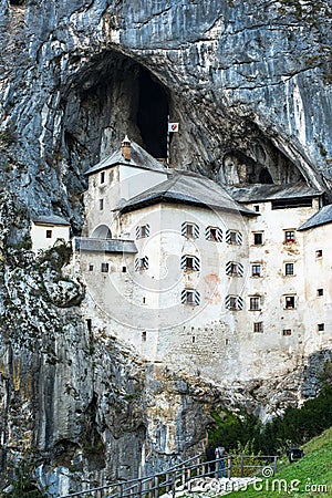 Famous Predjama castle in the mountain, build inside the rock, Slovenia Stock Photo